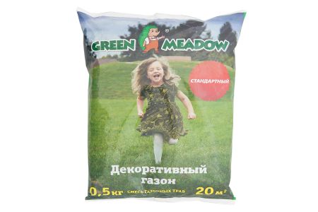 Газон декоративный Стандартный семена, Зеленый ковер Мягкая упаковка 0,5кг