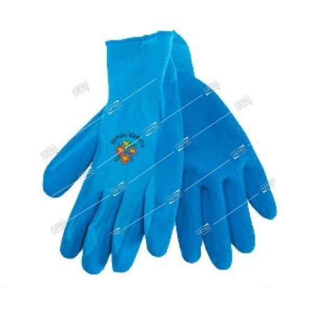 Перчатки хозяйственные нейлон с каучуковым покрытием голубые размеры М , L, LISTOK