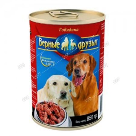 верные друзья корм для собак говядина кусочки в соусе 850г ж/б