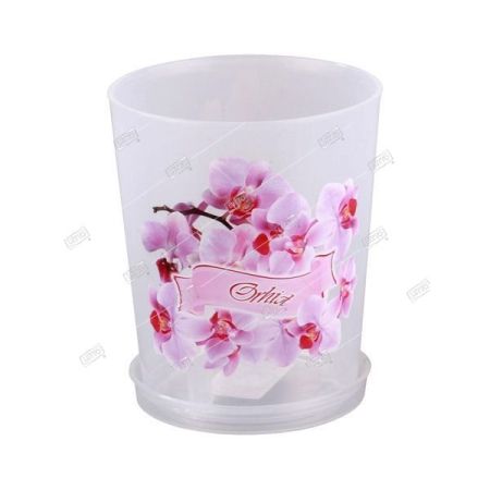Горшок пластиковый с поддоном для орхидеи 10*10*12 см 0,7л, Альтернатива
