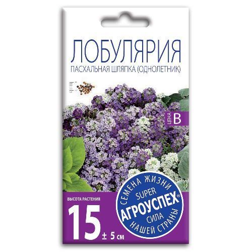 Лобулярия Пасхальная шляпка смесь, семена Агроуспех 0,1г (450)