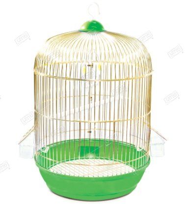 Клетка A9001G для птиц круглая, золото, d335*530мм, 50611027 Triol