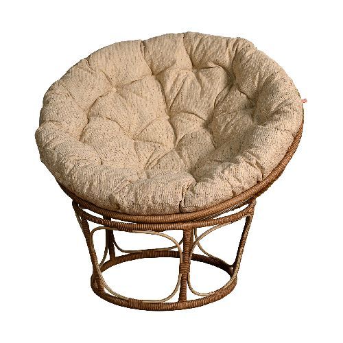 Кресло садовое Папасан, искусственный ротанг бамбук, подушка бежевая, 105*92*90см