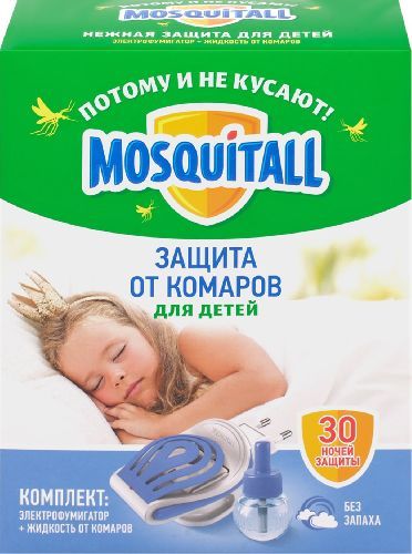 МОСКИТОЛ Комплект от комаров фумигатор + жидкость 30 ночей Нежная защита для детей 30мл (6) 07-078