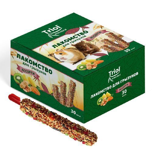 Лакомство Triol Standard для грызунов Ассорти 75г (3 шт в уп), 40161020