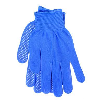 Перчатки нейлоновые с ПВХ-покрытием "Микроточка", синие, Praktische Home G-104-3 (Р0382)
