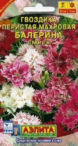 Гвоздика перистая махровая Балерина смесь, семена Аэлита 0,1г