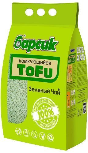 Наполнитель Барсик комкующийся TOFU Зелёный Чай 4,54л (утилизируется в канализацию) 