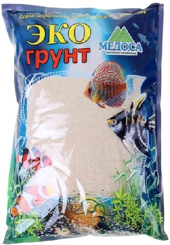 Грунт для аквариума Кварцевый песок БЕЛЫЙ 0,3-0,9мм 1кг, Медоса, 520010