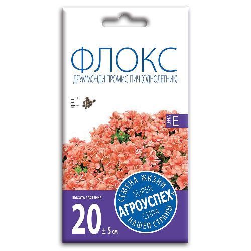 Флокс махровый Промис Пич, семена Агроуспех 7шт (500)