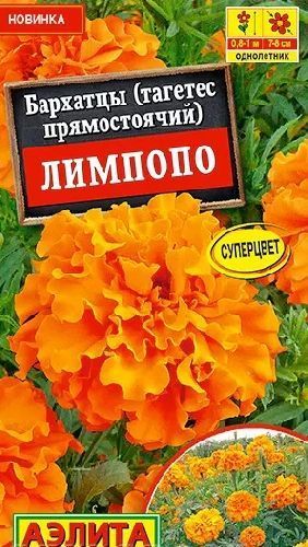 Бархатцы прямостоячие Лимпопо, семена Аэлита 0,3г