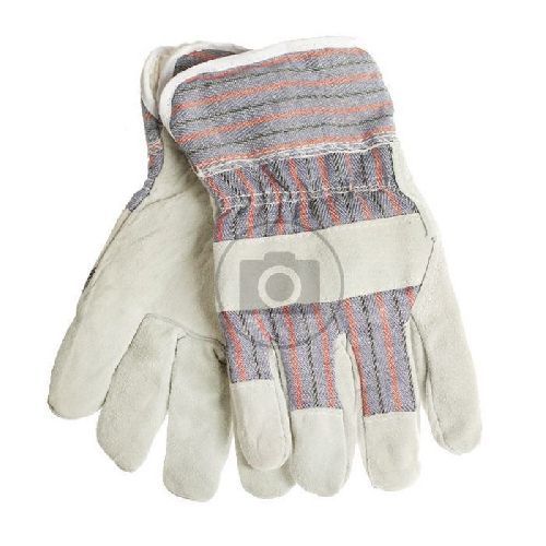 Перчатки спилковые утепленные `Трал` комбинированные, серые с принтом, Praktische Home G-130 (П7337)