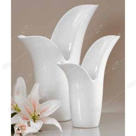 Кашпо-ваза керамика Lucia INSPIRIO белый h40см 61384