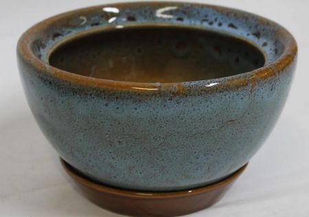 Горшок керамический Камелия №3 голубой h-11см d-16см 0,8л Тамбовская керамика
