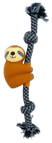 игрушка для собак из латекса ленивец на канате, 10,5*25см