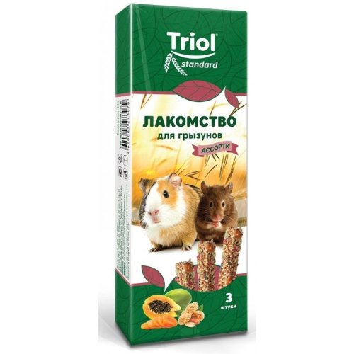 лакомство для грызунов ассорти 1шт, triol standard