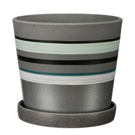 Горшок бетонный Гренландия №2, серый конус, d14 h13см, 1,2л