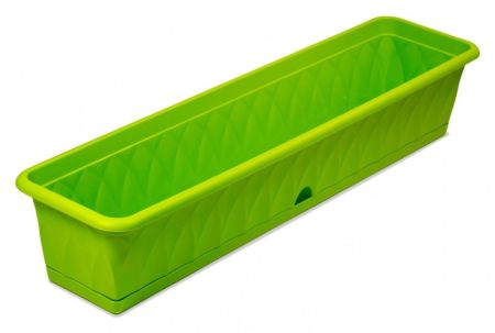 Ящик пластиковый с поддоном Сиена зеленый d-93*23 см h-18 см Мартика