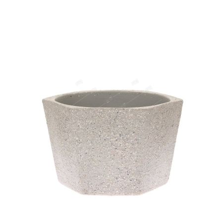 Кашпо керамическое Серый камень, шестигранник, d12 h8,5см 0,85л