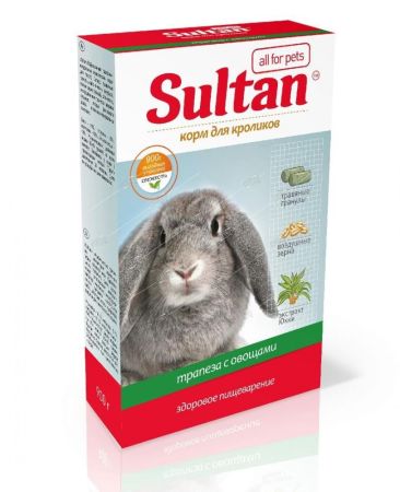 султан трапеза корм для кроликов с овощами 900г