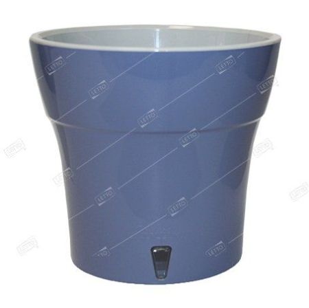 Santino Горшок пластиковый Дали, дымчатый синий-серый, 13,5*12,5см, 1,2л