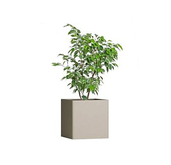 Кашпо файберстоун КВАДРО ДЮНА, 50*50*50см, 125л, CONCRETIKA