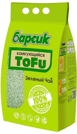 наполнитель барсик комкующийся tofu зелёный чай 4,54л (утилизируется в канализацию) 