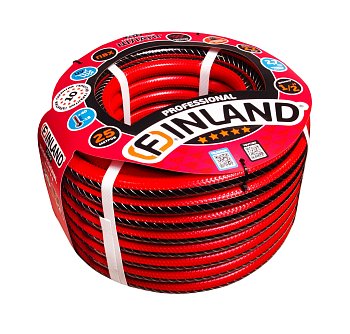 Шланг поливочный ПВХ 1/2" С НАСЕЧКАМИ, 25 м, 3-слойный, красно-чёрный FINLAND 2579