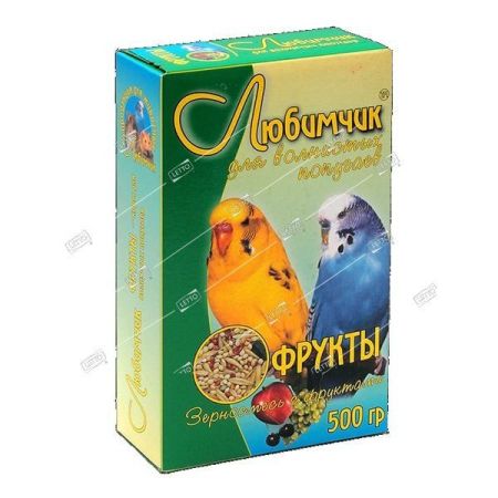 любимчик корм для попугаев фрукты 500г (18) 0122 (в пленке)