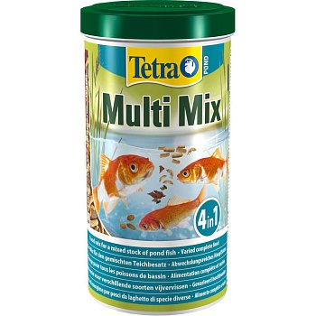 Корм для прудовых рыб Tetra Pond Multi Mix, хлопья+палочки+таблетки гаммаруса, 1л