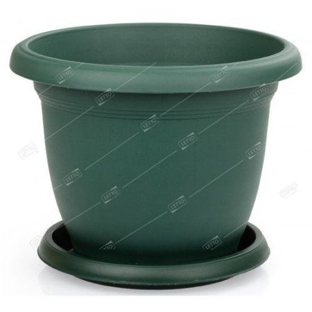 Горшок пластиковый Вилла с поддоном, зеленый, 68*53см, 110л, Serinova