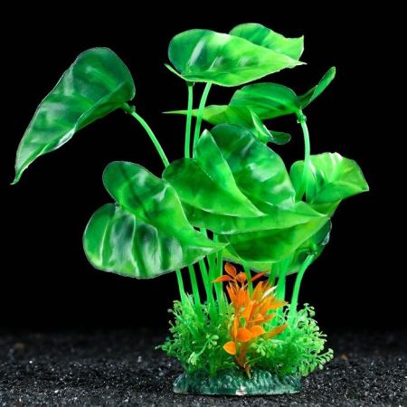 растение искусственное аквариумное 22см зелёное, пижон аква
