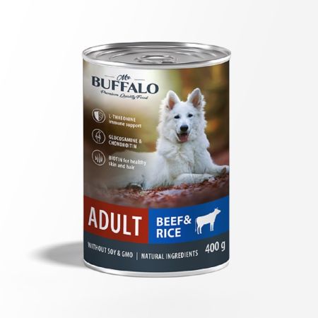 mr.buffalo корм для собак говядина и рис 400г консервы