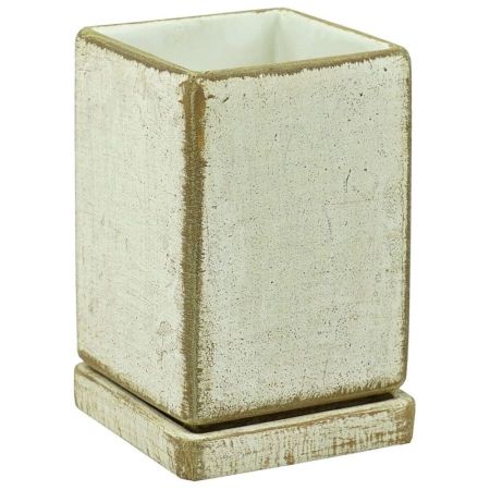 Горшок бетонный Кубик Высокий светло-коричневый 1,3л 12х12х17см Сады Аурики 