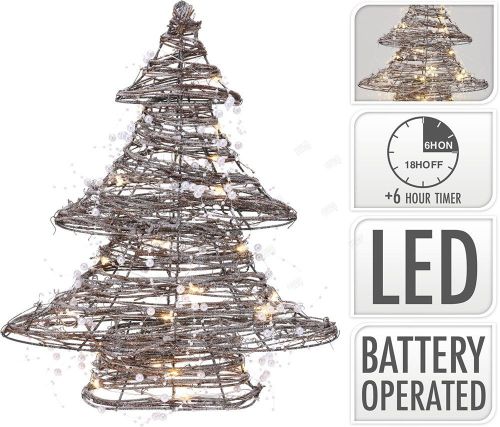 Ель с подсветкой 30 led ламп, рафия (растит.  материал), AMZ100530 33*10*38 Купман и новогодние товары