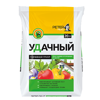 Грунт торфяной Удачный, линия Хобби, 20л, PETER PEAT
