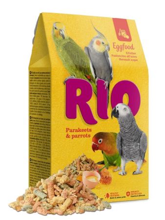 зерносмесь рио яичный корм для средних и крупных попугаев 250г