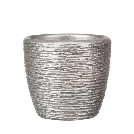 Кашпо керамическое Гнездо, крокус мини, серебро, 8*7см, 0,2л, КС-Кmini-265-31