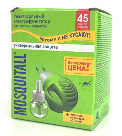 МОСКИТОЛ Комплект от комаров электрофумигатор+жидкость 45 ночей Универсальная защита 