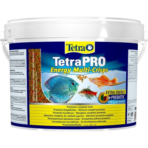 корм для всех видов рыб для дополнительной энергии tetra pro energy multi-crisps, чипсы, ведро 10л