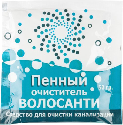 Пенный очиститель для канализационных труб Волосанти 50г (100)
