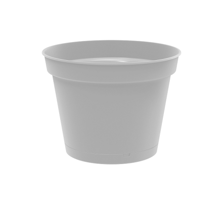 Горшок пластиковый Mint с поддоном, круглый, серый, 12*9см 0,7л, IDILAND