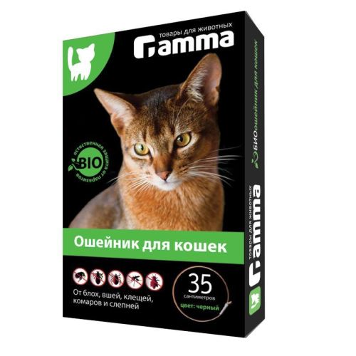 БИООШЕЙНИК для кошек от внешних паразитов, 350*9*3мм, Gamma 