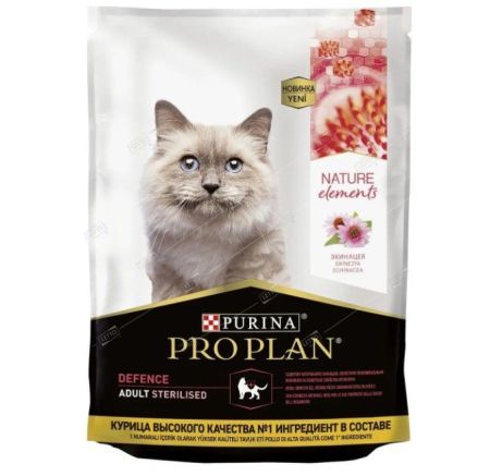 purina pro plan nature elements корм для взрослых стерилизованных кошек и кастрированных котов курица 200г