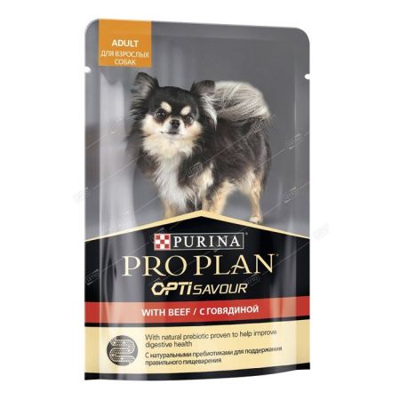 purina pro plan adult корм для взрослых собак говядина пауч 85г
