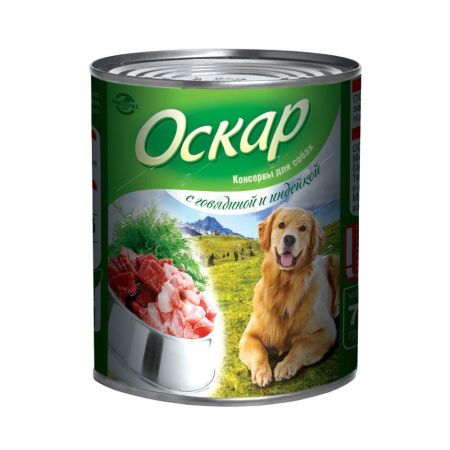 оскар корм для собак говядина, индейка 750г консервы (9) 201001234