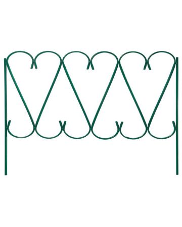 Заборчик декоративный Лебедь-2, 4 секции, металический, зеленый, 67*54см