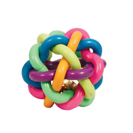 игрушка для собак из цельнолитой резины "мяч-лабиринт с колокольчиком", d45мм, triol