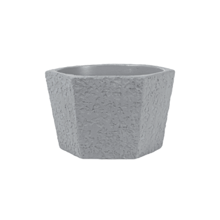 Кашпо керамическое Лофт №4 шестигранник, серый, d18 h13,5см 2,5л
