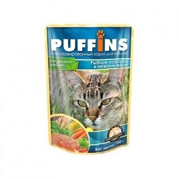 Корм для кошек Рыбное ассорти желе пауч 100г Puffins (24)